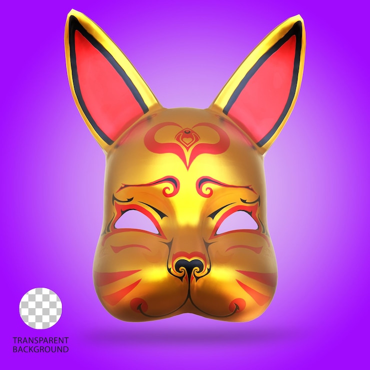 PSD illustrazione 3d di mask bunny isolata