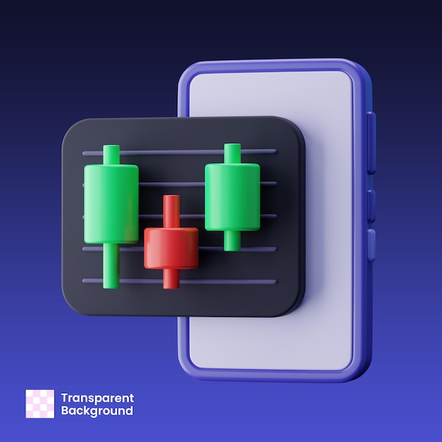 Illustrazione 3D di Mobile Online Trader