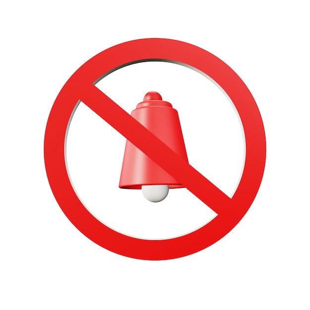 Illustrazione 3D di No bell con sfondo trasparente