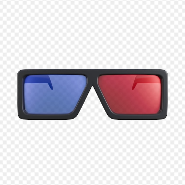 Illustrazione 3D di occhiali 3D