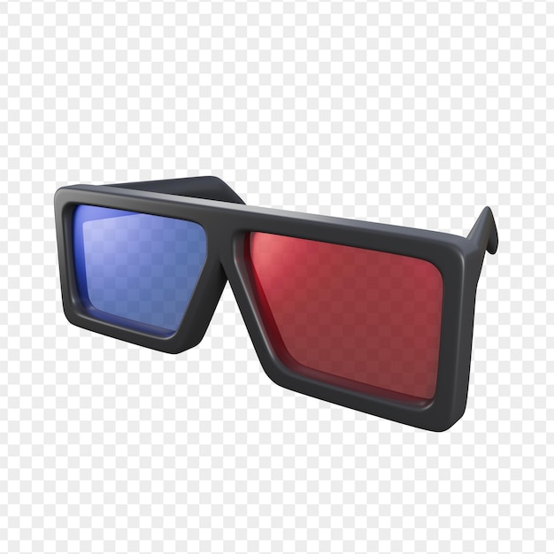 Illustrazione 3D di occhiali 3D