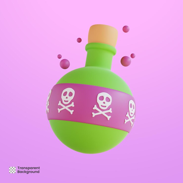 PSD illustrazione 3d di pozione magica