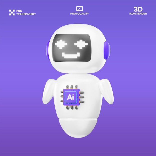 Illustrazione 3D di PSD Ai Robot