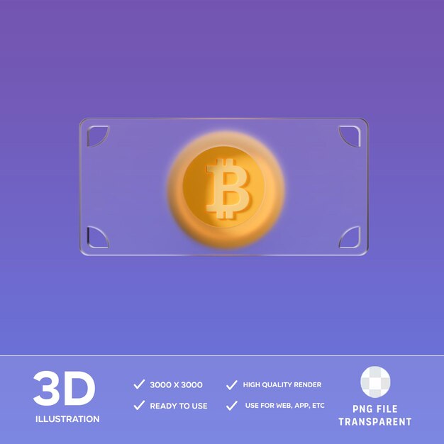 Illustrazione 3D di PSD bitcoin