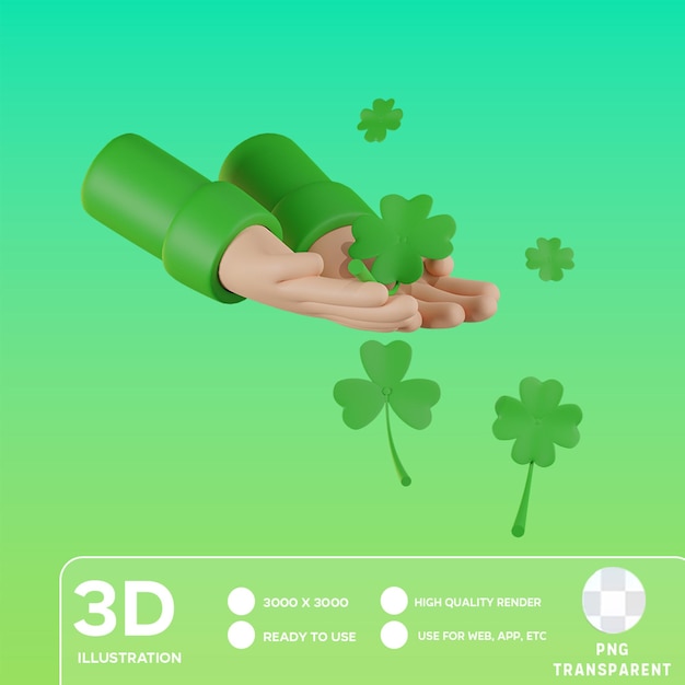 Illustrazione 3D di PSD Give Leaf