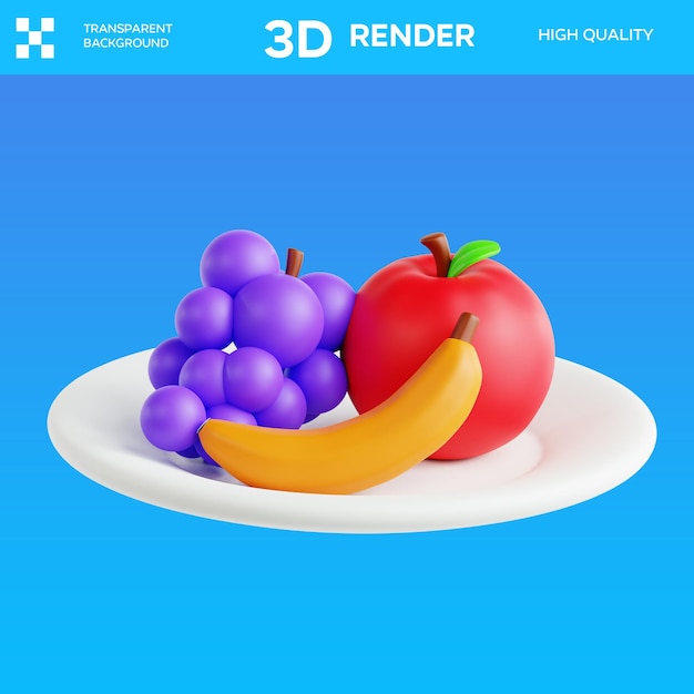 Illustrazione 3D di PSD Healthy Food