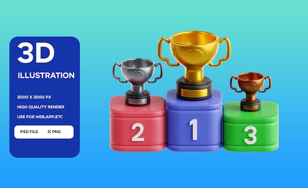 Illustrazione 3D di PSD Podium