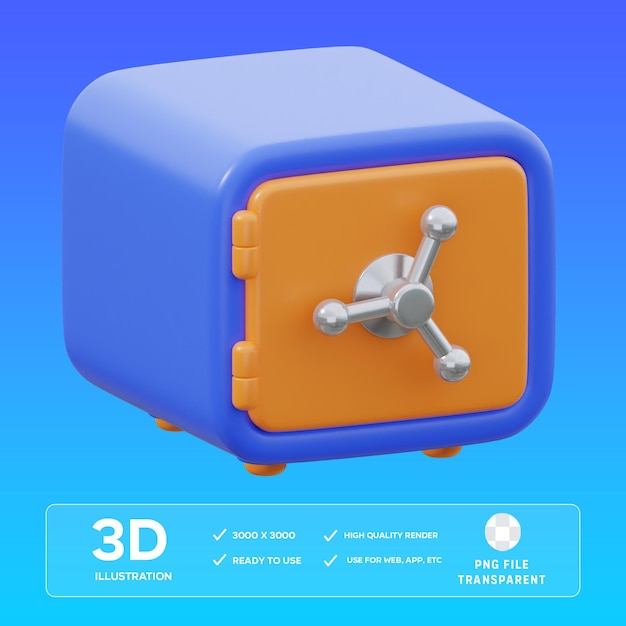 Illustrazione 3D di PSD Safebox