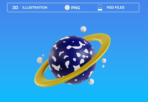 Illustrazione 3D di PSD Saturno