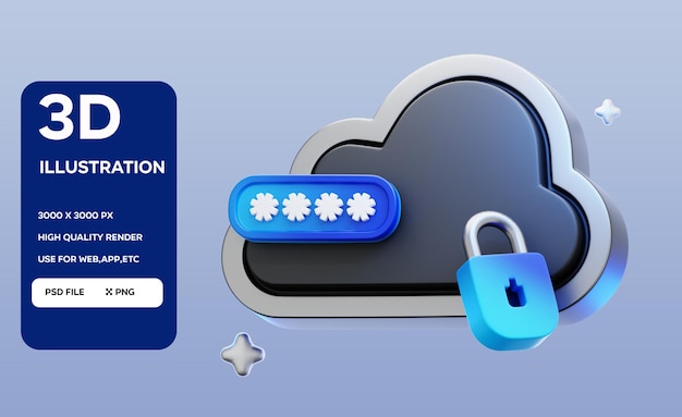 Illustrazione 3D di PSD Secure Cloud