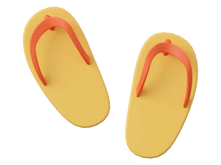 PSD illustrazione 3d di sandals del concetto estivo