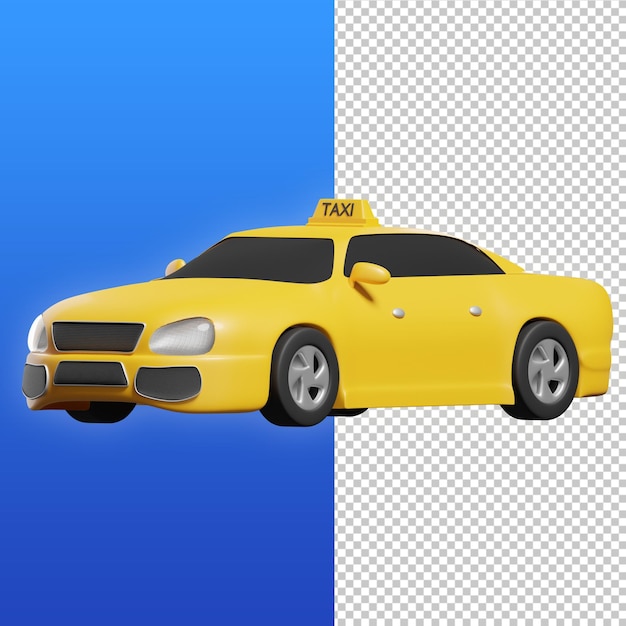 illustrazione 3d di taxi auto