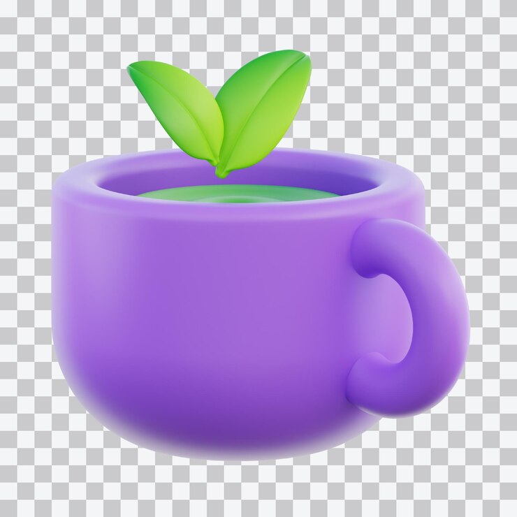 PSD illustrazione 3d di tè a base di erbe