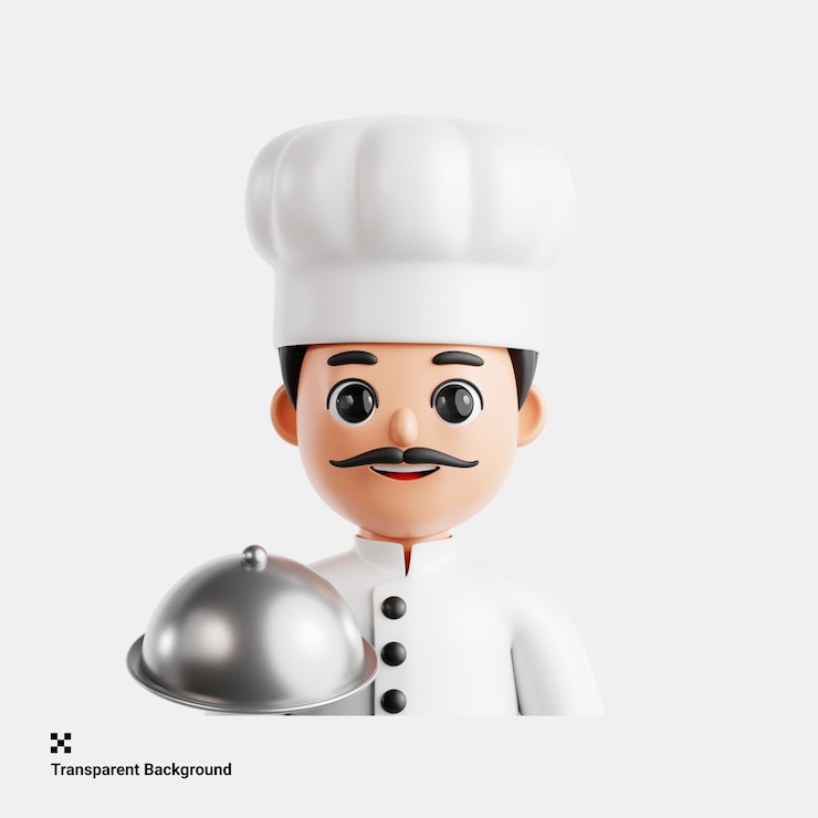 PSD illustrazione 3d di un abile chef che crea capolavori culinari