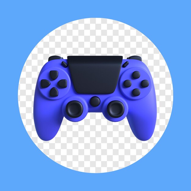 Illustrazione 3D di un controller di gioco blu
