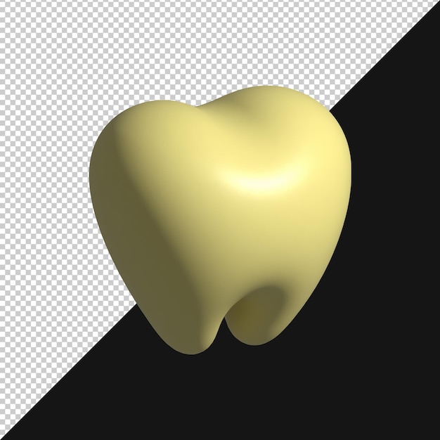 Illustrazione 3D di un dente per la salute e la cura dentale