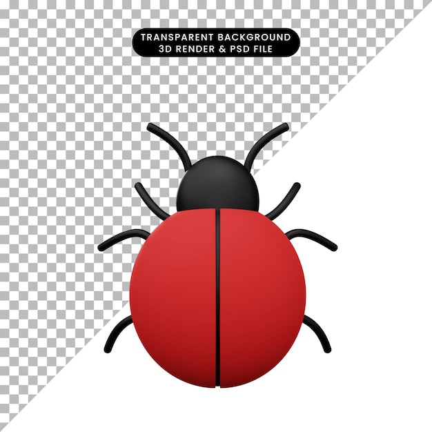 Illustrazione 3D di un semplice bug