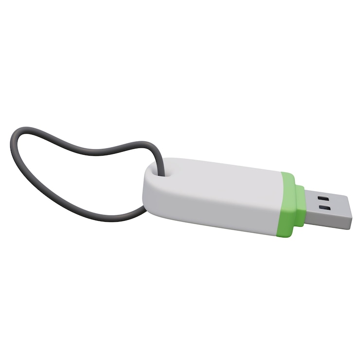 PSD illustrazione 3d di un'unità flash usb bianca aperta il concetto tecnologico illustrazione per web o app