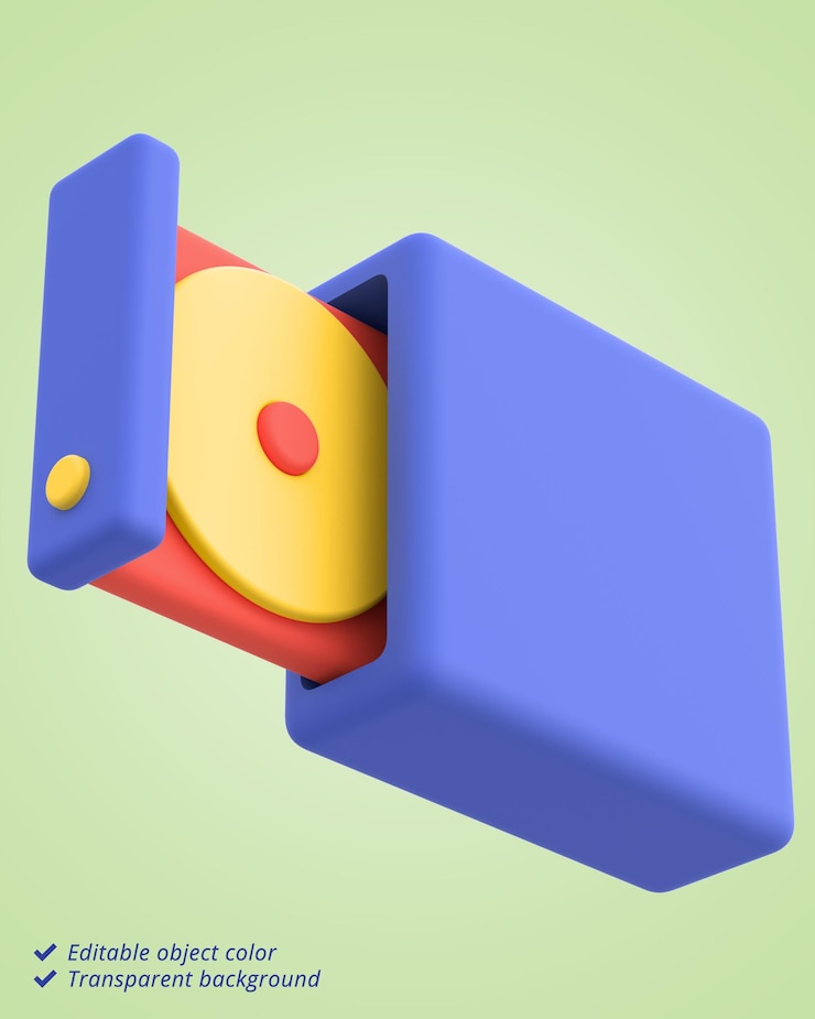 PSD illustrazione 3d di un'unità ottica
