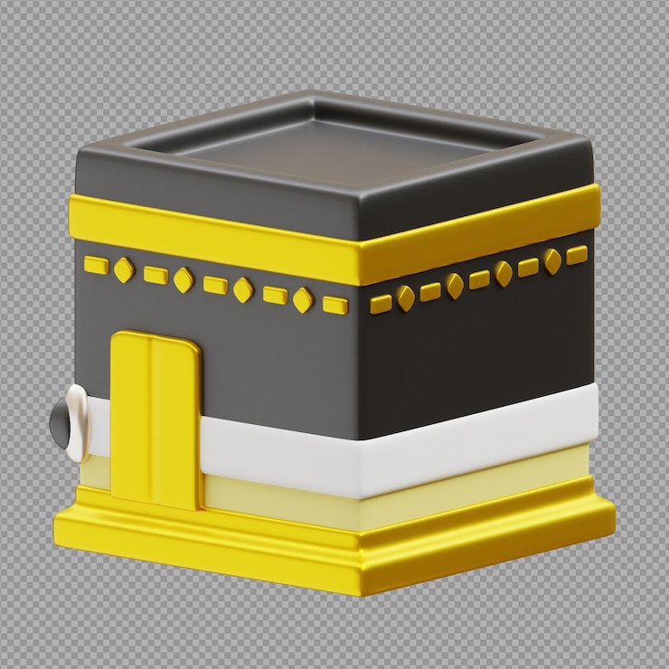PSD illustrazione 3d di una kaaba di ramadan utilizzata per la preghiera e lo scopo religioso