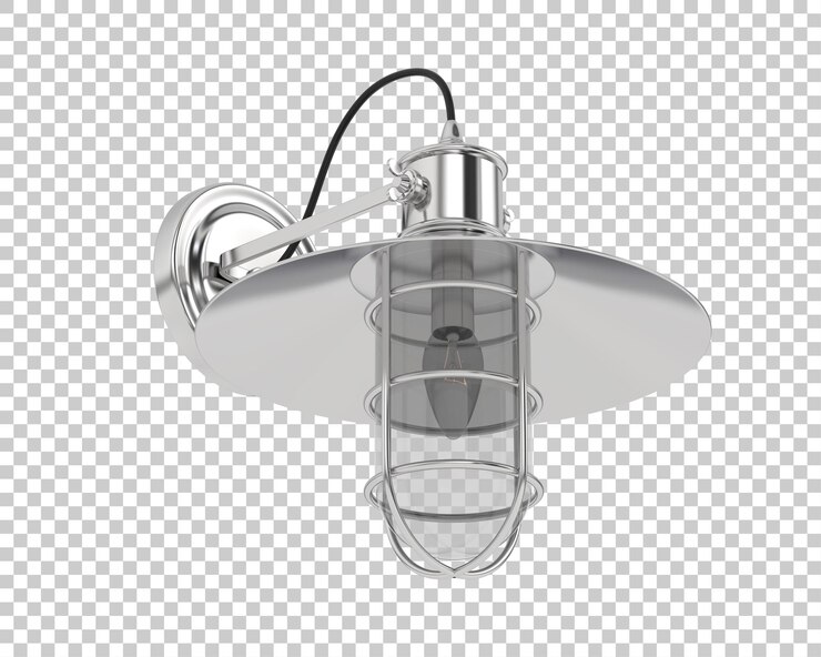 PSD illustrazione 3d di una lampada esterna isolata su uno sfondo trasparente