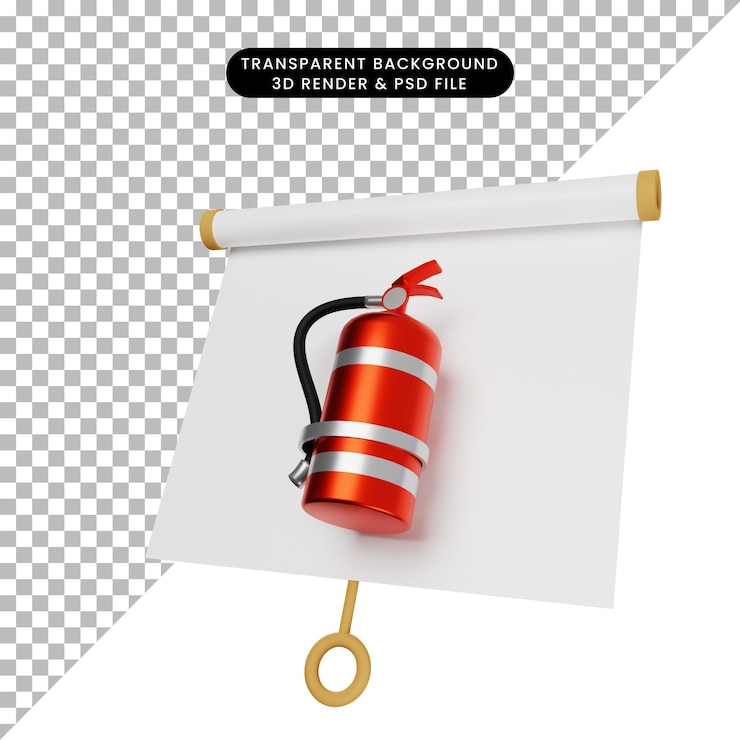 PSD illustrazione 3d di una semplice scheda di presentazione di oggetti vista leggermente inclinata con
