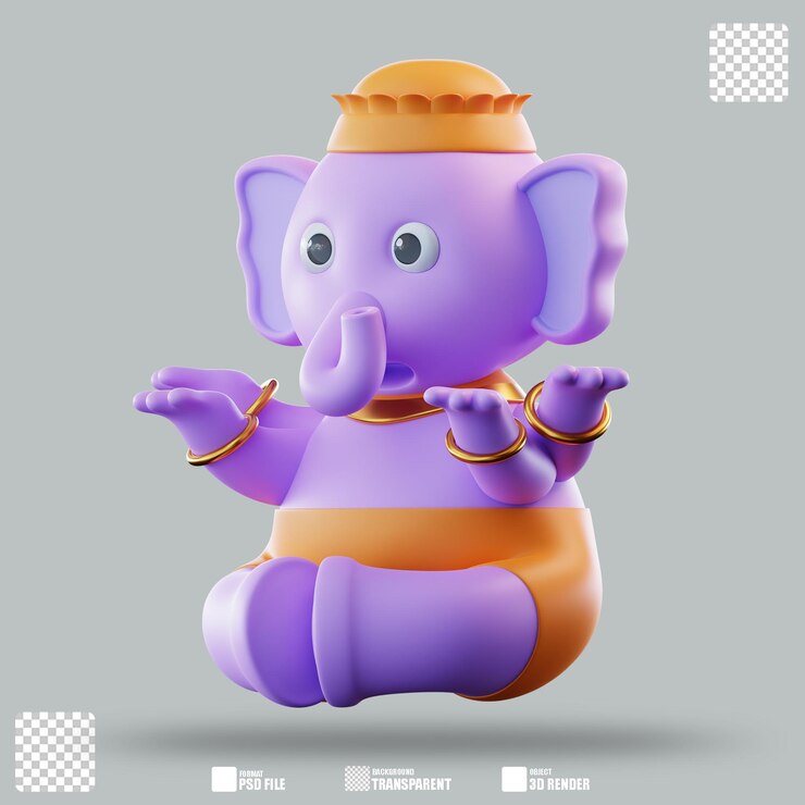 PSD illustrazione 3d ganesh 3