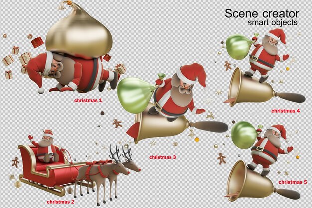 Illustrazione 3D giorno di Natale con Babbo Natale