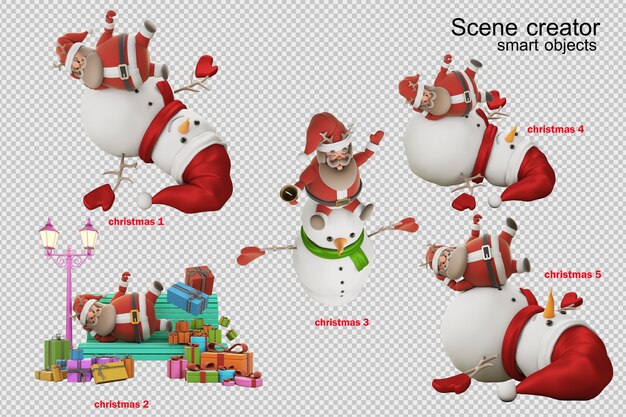 Illustrazione 3D giorno di Natale con Babbo Natale