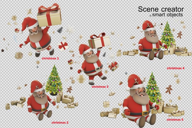 Illustrazione 3D giorno di Natale con Babbo Natale
