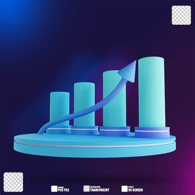 Illustrazione 3D grafico a colori tenui su 3