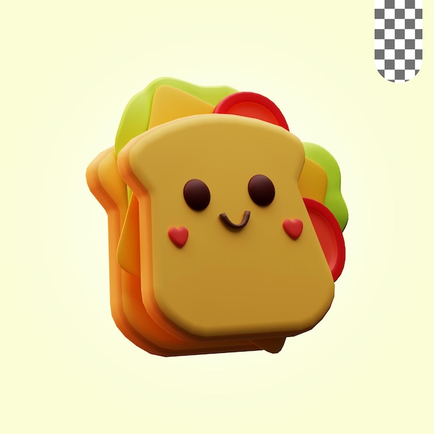 Illustrazione 3D Icona Sandwich