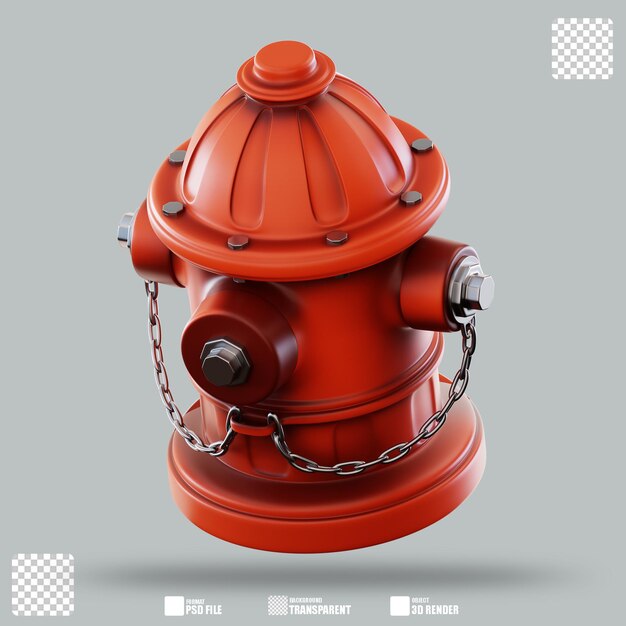 Illustrazione 3D idrante antincendio 2