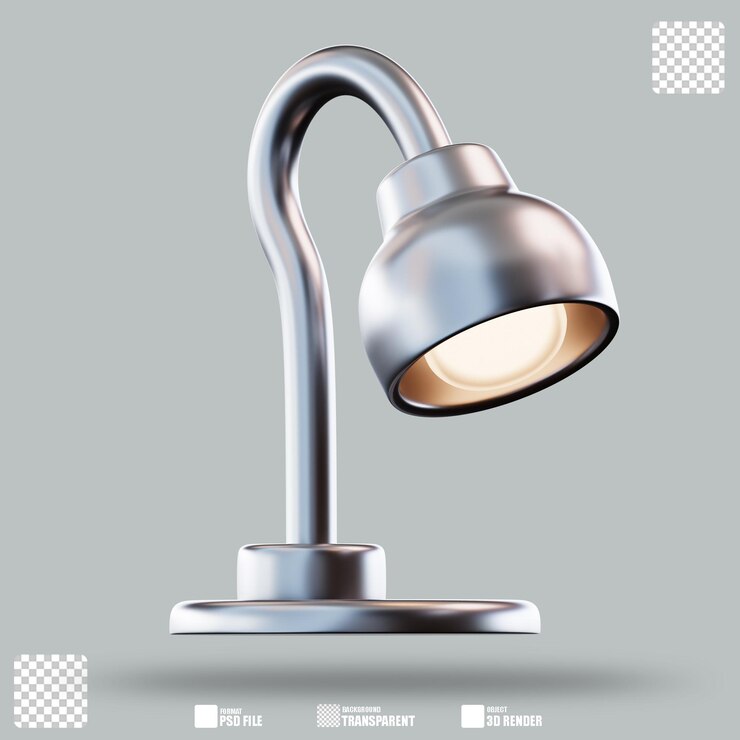 PSD illustrazione 3d lampada da tavolo 3