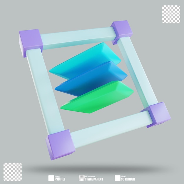 Illustrazione 3D Livello 3