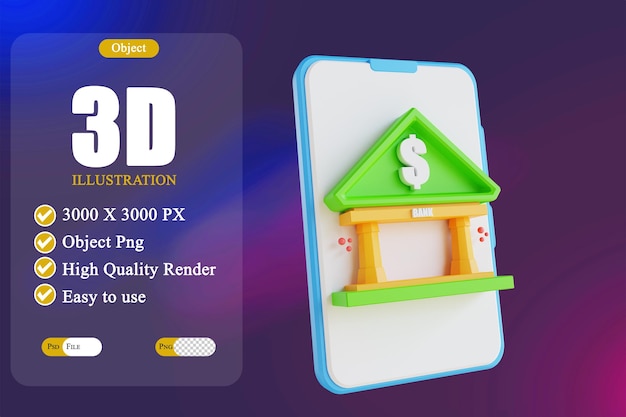 Illustrazione 3D Mobile banking a basso numero di poli