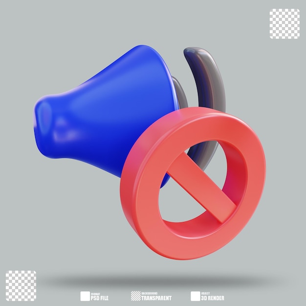 Illustrazione 3D Nessun suono 2