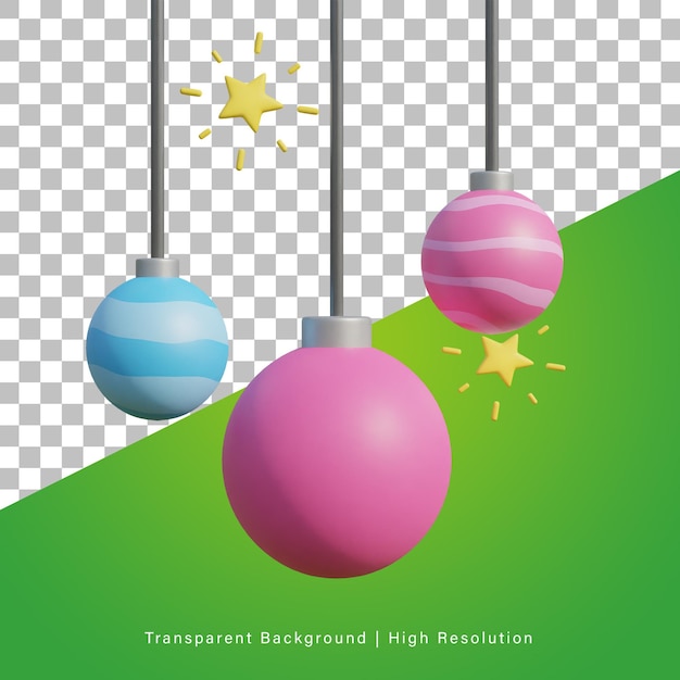 Illustrazione 3D o rendering di oggetti 3D lampada festa di capodanno