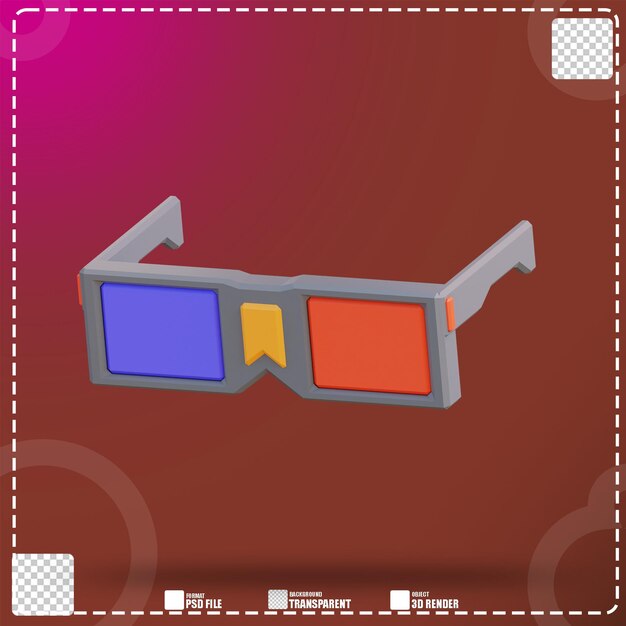 illustrazione 3d occhiali da film 3d 2