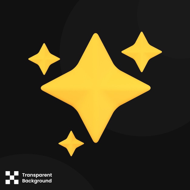 Illustrazione 3D Oggetto stelle 3D Creative Essential Design Icon Pack Rendering 3D