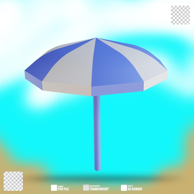 PSD illustrazione 3d ombrellone 2