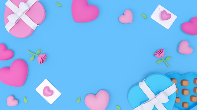 Illustrazione 3D per la celebrazione del giorno di San Valentino