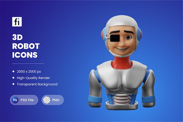 Illustrazione 3D Robot Cyborg