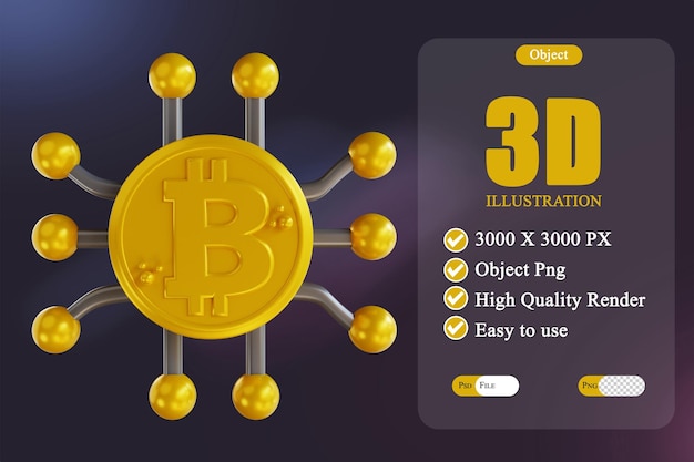 Illustrazione 3D server bitcoin 3