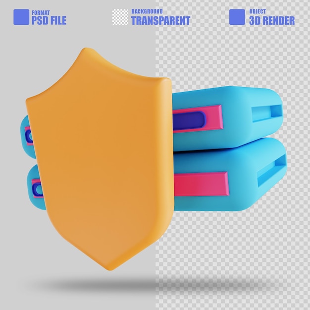 illustrazione 3D sicurezza del sistema 3