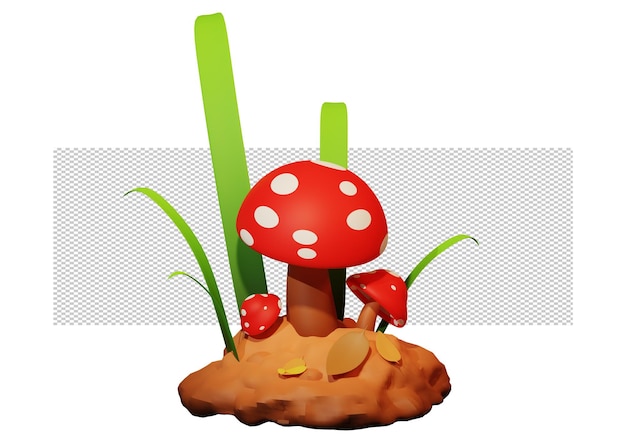Illustrazione 3D sullo sfondo trasparente