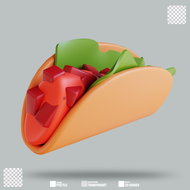 Illustrazione 3D Tacos 3