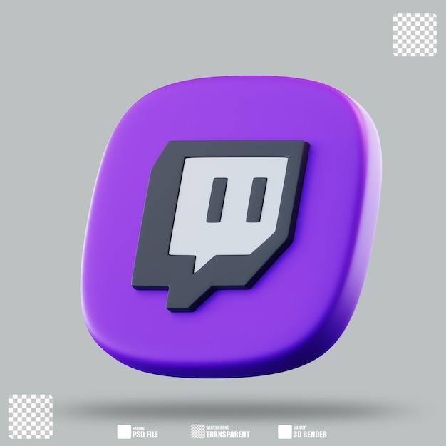 Illustrazione 3D Twitch 3