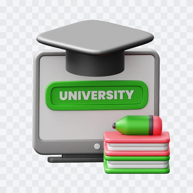 Illustrazione 3D universitaria online