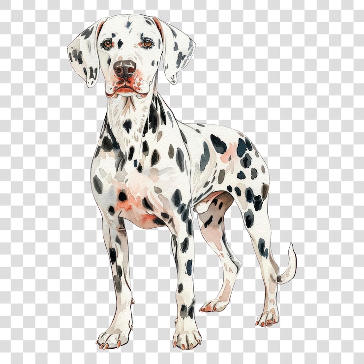 PSD illustrazione ad acquerello del cane dalmata della png